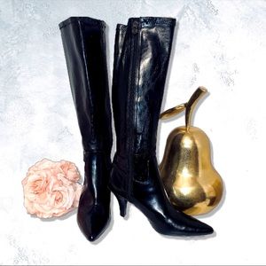 Boots Man Made Leather Kitten Heeled Size 8